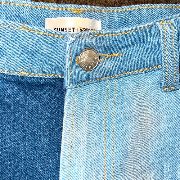 Sunset+Spring Patchwork Denim Mini Skirt - Picture 8 of 13